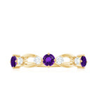 Natural Amethyst Diamond Promise Ring for Women AAA - Rosec Jewels