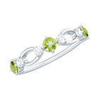 Minimal Peridot Promise Ring with Diamond AAA - Rosec Jewels