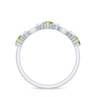 Minimal Peridot Promise Ring with Diamond AAA - Rosec Jewels