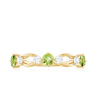 Minimal Peridot Promise Ring with Diamond AAA - Rosec Jewels
