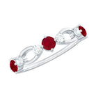 Genuine Ruby Promise Ring with Diamond for Women AAA - Rosec Jewels