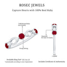 Genuine Ruby Promise Ring with Diamond for Women AAA - Rosec Jewels
