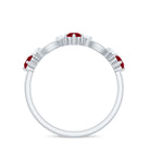 Genuine Ruby Promise Ring with Diamond for Women AAA - Rosec Jewels
