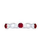 Genuine Ruby Promise Ring with Diamond for Women AAA - Rosec Jewels
