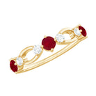 Genuine Ruby Promise Ring with Diamond for Women AAA - Rosec Jewels