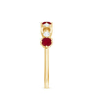 Genuine Ruby Promise Ring with Diamond for Women AAA - Rosec Jewels
