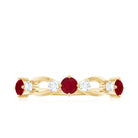 Genuine Ruby Promise Ring with Diamond for Women AAA - Rosec Jewels