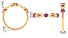 Pink Tourmaline and Diamond Minimal Eternity Anniversary Band Ring AAA - Rosec Jewels