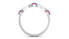 Pink Tourmaline and Diamond Minimal Eternity Anniversary Band Ring AAA - Rosec Jewels