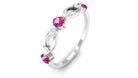 Pink Tourmaline and Diamond Minimal Eternity Anniversary Band Ring AAA - Rosec Jewels