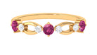 Pink Tourmaline and Diamond Minimal Eternity Anniversary Band Ring AAA - Rosec Jewels