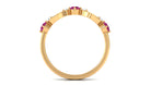 Pink Tourmaline and Diamond Minimal Eternity Anniversary Band Ring AAA - Rosec Jewels