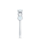 Minimal Promise Ring with Moonstone and Diamond AAA - Rosec Jewels