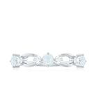 Minimal Promise Ring with Moonstone and Diamond AAA - Rosec Jewels