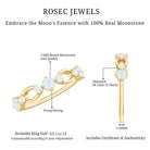 Minimal Promise Ring with Moonstone and Diamond AAA - Rosec Jewels