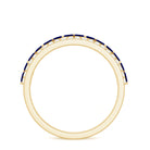 Real Marquise Blue Sapphire Half Eternity Ring with Diamond AAA - Rosec Jewels