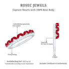 Natural Marquise Ruby Half Eternity Anniversary Ring with Diamond AAA - Rosec Jewels