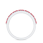 Natural Marquise Ruby Half Eternity Anniversary Ring with Diamond AAA - Rosec Jewels