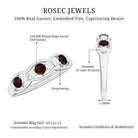Rosec Jewels-Natural Garnet Half Eternity Ring with Diamond