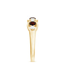 Rosec Jewels-Natural Garnet Half Eternity Ring with Diamond