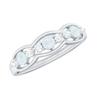 Moonstone and Diamond Wedding Anniversary Ring AAA - Rosec Jewels