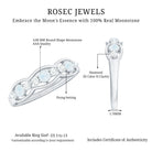 Moonstone and Diamond Wedding Anniversary Ring AAA - Rosec Jewels