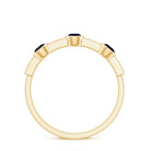 Natural Blue Sapphire Half Eternity Ring with Diamond for Women AAA - Rosec Jewels