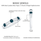 Bezel Set London Blue Topaz Half Eternity Band with Diamond AAA - Rosec Jewels