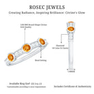 Real Citrine Diamond Half Eternity Wedding Band in Bezel Setting AAA - Rosec Jewels