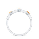 Real Citrine Diamond Half Eternity Wedding Band in Bezel Setting AAA - Rosec Jewels