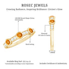 Real Citrine Diamond Half Eternity Wedding Band in Bezel Setting AAA - Rosec Jewels