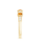 Real Citrine Diamond Half Eternity Wedding Band in Bezel Setting AAA - Rosec Jewels