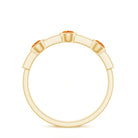 Real Citrine Diamond Half Eternity Wedding Band in Bezel Setting AAA - Rosec Jewels