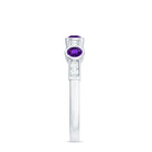 Genuine Amethyst Diamond Half Eternity Ring in Bezel Set AAA - Rosec Jewels