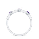 Genuine Amethyst Diamond Half Eternity Ring in Bezel Set AAA - Rosec Jewels