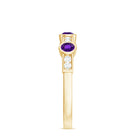Genuine Amethyst Diamond Half Eternity Ring in Bezel Set AAA - Rosec Jewels