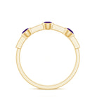 Genuine Amethyst Diamond Half Eternity Ring in Bezel Set AAA - Rosec Jewels