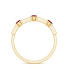 Natural Bezel Set Ruby Half Eternity Ring with Diamond AAA - Rosec Jewels