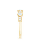 Rosec Jewels-Minimal Half Eternity Ring with Moonstone and Diamond