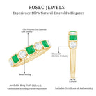 Real Emerald and Diamond Half Eternity Wedding Band in Bezel Set AAA - Rosec Jewels