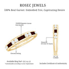 Genuine Baguette Garnet Half Eternity Band with Diamond AAA - Rosec Jewels