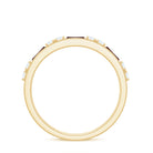 Genuine Baguette Garnet Half Eternity Band with Diamond AAA - Rosec Jewels