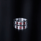 Natural Princess Cut Garnet Diamond Wedding Band AAA - Rosec Jewels