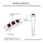 Natural Princess Cut Garnet Diamond Wedding Band AAA - Rosec Jewels