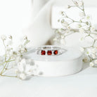 Natural Princess Cut Garnet Diamond Wedding Band AAA - Rosec Jewels