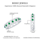 Designer Emerald Diamond Wedding Band Ring with Certificate AAA - Rosec Jewels