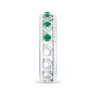 Designer Emerald Diamond Wedding Band Ring with Certificate AAA - Rosec Jewels