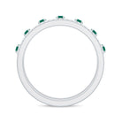 Designer Emerald Diamond Wedding Band Ring with Certificate AAA - Rosec Jewels