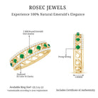 Designer Emerald Diamond Wedding Band Ring with Certificate AAA - Rosec Jewels