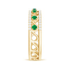 Designer Emerald Diamond Wedding Band Ring with Certificate AAA - Rosec Jewels